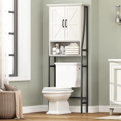 MXARLTR Over The Toilet Storage, Over The Toilet Storage Cabinet with  Adjustable Shelf and Double Doors, Over The Toilet Cabinet for Bathroom  Storage