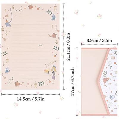 Stationery Letter Paper and Envelopes Set, 60 Sheets Cute Letter Writing Paper & 30 Lovely Envelopes, 10 Different Flora and Fauna Printed Design