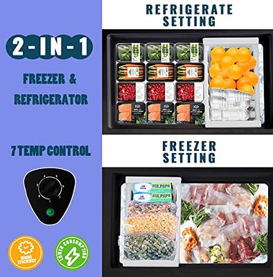  Chest Freezer WANAI Deep Freezer WANAI Black Small Chest  Freezers with Storage Basket Top Open Door Mini Compact Freezer 7  Temperature Control for Home Garage Apartment Kitchen Office : Appliances