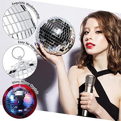 Mirror Disco Ball, Stage Lightning Effect Ball with Hanging Ring for DJ  Club Stage Bar Party, Wedding Decoration (Gold - 8 inch)