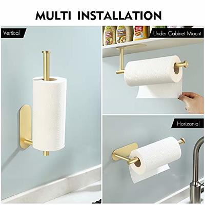 GWGTHZ Stainless Steel Paper Towel Holder, Gold Paper Towel Holder  Countertop for Kitchen Bathroom, Standing Paper Towel Holder with Weighted  Base for