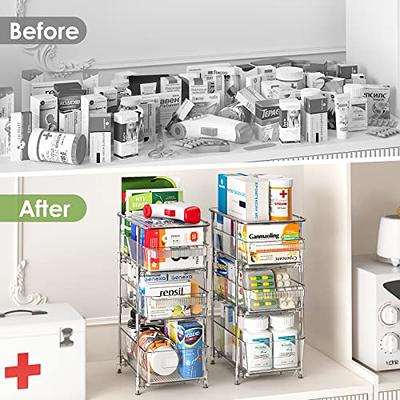 2 Tier Clear Organizer with Dividers for Cabinet / Counter, MultiUse  Slide-Out Storage Container - Kitchen, Pantry, Medicine Cabinet Storage  Bins 