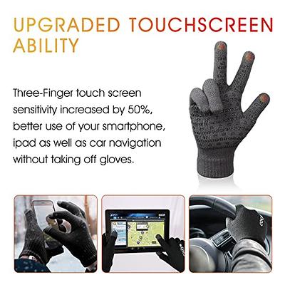 COOLJOB Warm Fleece Knit Winter Gloves for Men Women, Touch Screen