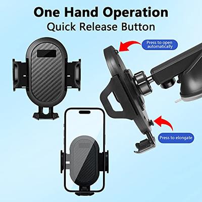 SUUSON Car Phone Holder Mount [Upgraded]-[Bumpy Roads Friendly] Phone Mount  for Car Dashboard Windshield Air Vent 3 in 1,Hand Free Mount for iPhone 15