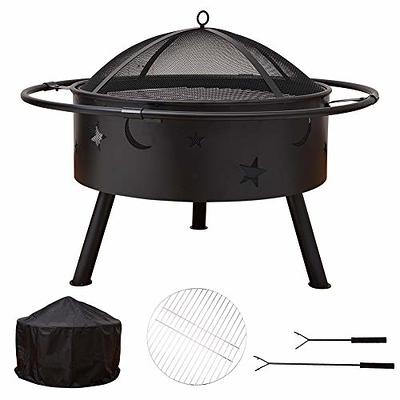 Bonnlo Outdoor Portable Fire Pit 32 with Barbecue/Cooking Grill