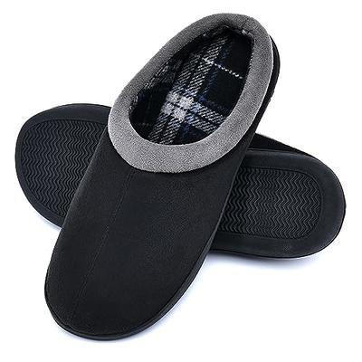 LORDFON Memory Foam Mens Slippers Slip-On Comfy House Slippers for Men ...