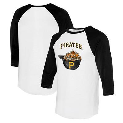 Youth Tiny Turnip White/Black Colorado Rockies Baseball Flag Raglan 3/4 Sleeve T-Shirt Size: Small