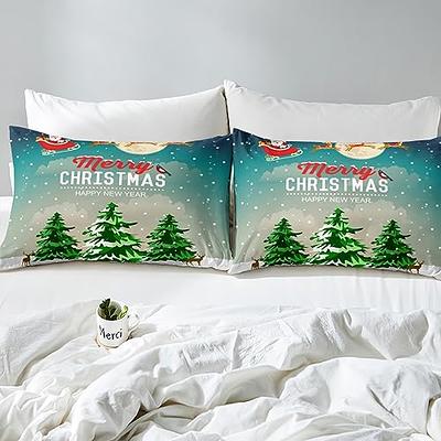 Set of 4 Christmas Pillow Coversmerry Xmas Cushion Casexmas Deer