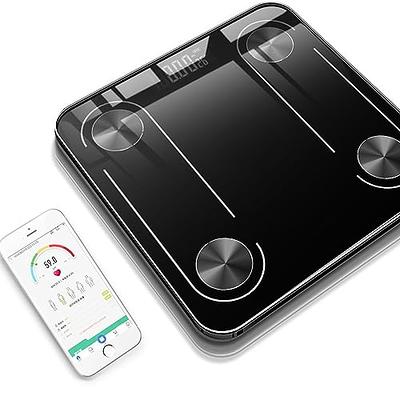 Korescale Smart Scale for Body Weight and Fat Percentage, BMI, Muscle Mass,  Bluetooth with Smartphone App (Black)