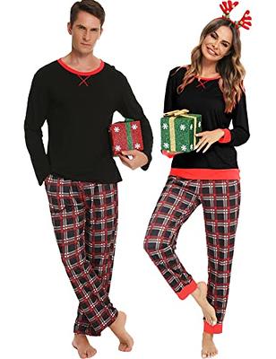 WDIRARA Men's Satin Sleepwear Plaid Button Long Sleeve Shirt and Pants Pajama Set