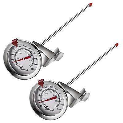 12 Meat Thermometer for Cooking Instant Read Long Stem Waterproof  Stainless Steel Kitchen Thermometer for Deep Frying Candy Turkey BBQ Grill