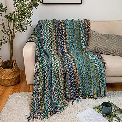 lifein Boho Throw Blanket for Couch - Soft Spring Knit Farmhouse Boho  Throw, Cozy Knitted Small Lightweight Blankets&Throws with Tassel for Home