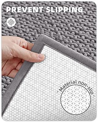 Color&Geometry Gray Bathroom Rugs - Absorbent, Non Slip, Soft, Washable,  Quick Dry, 16x24 Small Light Grey and White Bath Mats for Bathroom