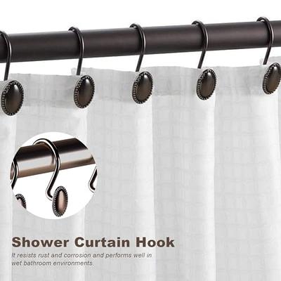 Silver Shower Curtain Hooks,rust Proof Shower Curtain Rings For Bathroom,chrome  T-bar Metal Decorative Shower Curtain Hooks Hangers ,set Of 12