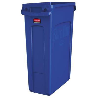 Rubbermaid 1883609 Slim Jim Resin Black Rectangular Front Step-On Trash Can  - 32 Qt. / 8 Gallon