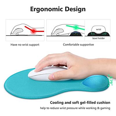 Mouse Pad Ergonomic With Gel Comfort Wrist Rest Support, Gaming Mouse Pad  With Lycra Cloth Nonslip