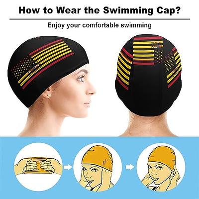  Summer Spandex Swimming Cap Bathing Anti-Slip Elastic Pool  Gym Underwater Water Sports Turban Comfortable Non Waterproof Swim Hat Wrap