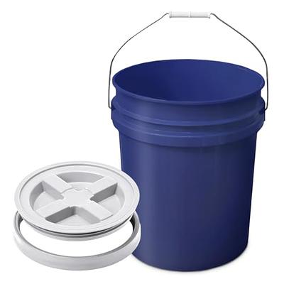 Screw Top Bucket - 5 Gallon with Blue lid; Heavy Duty 90 Mil