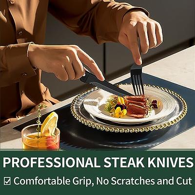 Stainless Steel Sharp Gold Steak Knife, 6 Pieces 18/0 Elegant Design Dish  Knife With Mirror Polished, Dishwasher Safe 