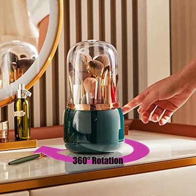 360 Rotating Makeup Brush Holder Desktop Cosmetic Lipstick Storage Box For  Home