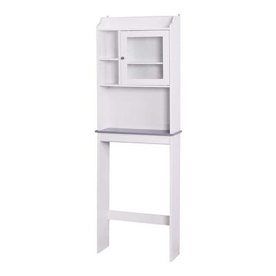 25 in. W x 77 in. H x 7.9 in. D Gray Bathroom Over-the-Toilet Storage  Cabinet