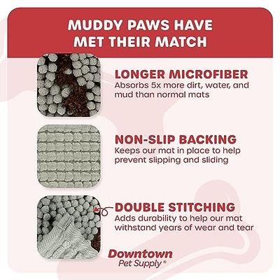 My Doggy Place Dog Mat for Muddy Paws, Washable Dog Door Mat, Light Gray, L  