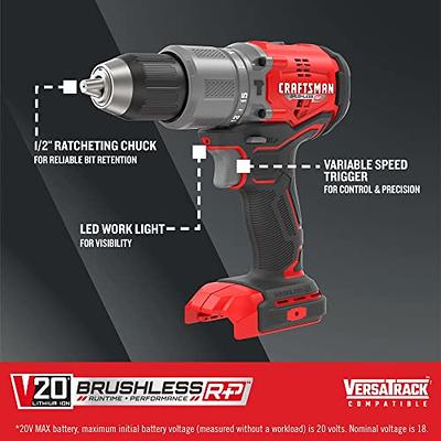 V20* Cordless Brushless 1/2-in Hammerdrill Kit (2 Batteries)
