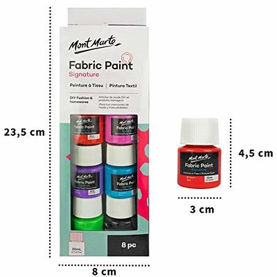 Mont Marte Permanent Fabric Paint Set 8 x 20ml Vivid Colours for