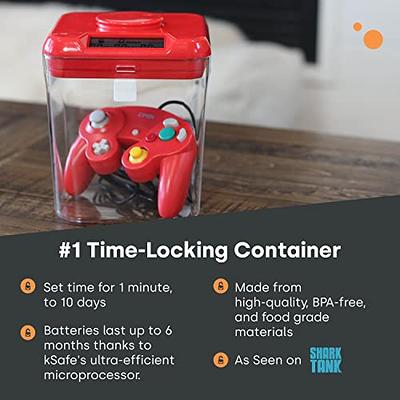 Kitchen Safe Time Locking Container (Medium), Timed Lock Box for Cell  Phones, Snacks, and other unwanted temptations (Blue Lid + 5.5” White Base  with