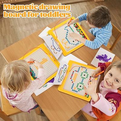 Magnetic Doodle Board for Kids & Toddlers, Magnetic Drawing Board with  Magnet Pen & Beads, Magnetic Dot Art, Montessori Educational Preschool Toy,  Travel Toys for 3+ Years Old Boys Girls