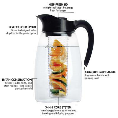 Flavor It 3-in-1 Beverage System with 2.9QT Tritan Pitcher, Tea Infuser,  Flavor Infuser, Chill Core- Black - Yahoo Shopping
