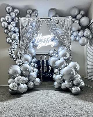 Gray White Silver Balloon Garland Arch Kit for Wedding, Birthday Party,  Backdrop Decorations, Bridal Shower