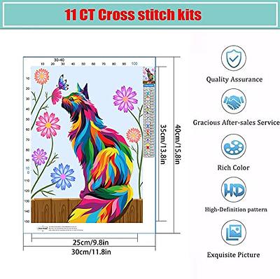 Maydear Cross Stitch Kits Stamped for Beginners DIY Colorful cat