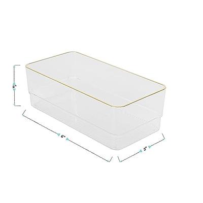 Stori Clear Plastic Drawer Organizers 12 x 6 x 2 L Set of 3