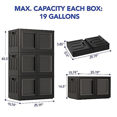 FLEXIMOUNTS Stackable Storage Bins With Lids, 228 Qt-3 Pack Closet  Organizers and Storage with Doors, Plastic Collapsible Storage Bins, Black  Storage Containers For Home Essentials - Yahoo Shopping