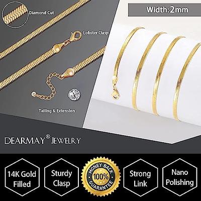 Foxgirl Dainty Gold Necklace for Women, 14k Gold Plated Layered Herringbone  Necklace Set Simple Gold Chain Necklace for Women Thin Chunky Snake Chain
