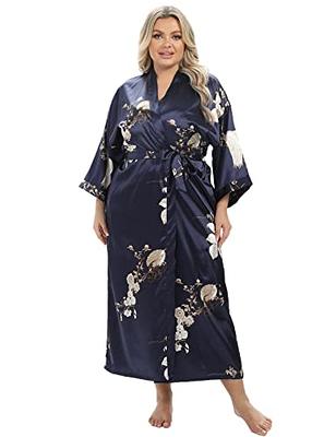 Plus Size Long Satin Robe