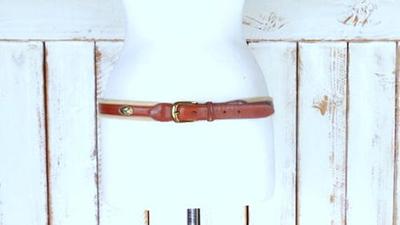 Vintage Tan Beige Brown Cotton Canvas Leather Fish Belt/Fisherman Woven  Chord Belt/40 - Yahoo Shopping