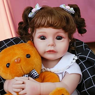 17 Reborn Baby Dolls Black African American Realistic Newborn Baby Dolls  Soft Vinyl Dolls Full Body for Age 3+ 