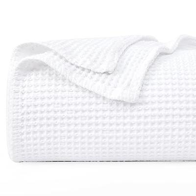 Bedsure 100% Cotton Blankets Twin-XL White - Waffle Weave Blankets for All Seasons, 66x90 Inches, Size: 66 x 90