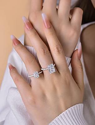 Pzokooi 1.5ct Elongated Radiant Cut Women's Engagement Ring