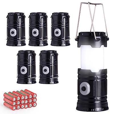 KunHe 6 Pack LED Camping Lanterns Flashlights with 18 AA Batteries