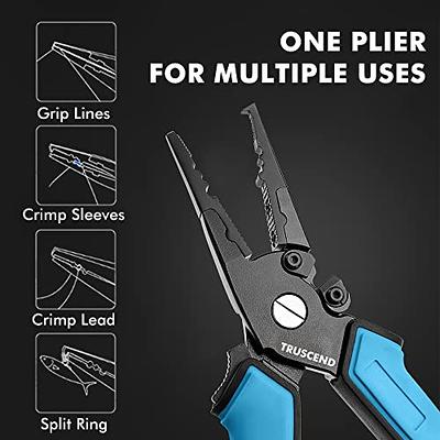 Hikary Long Nose Fishing Pliers,Ice Fishing Gear,Stainless Steel Hook Remover Braid Cutter Rustproof Fishing Multi-Tools Fishing Gripper for