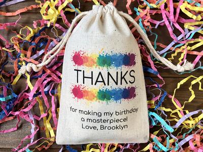 Set Of 10 Art Theme Painting Party Favor Bags - Paint Splatter Personalized  Favors