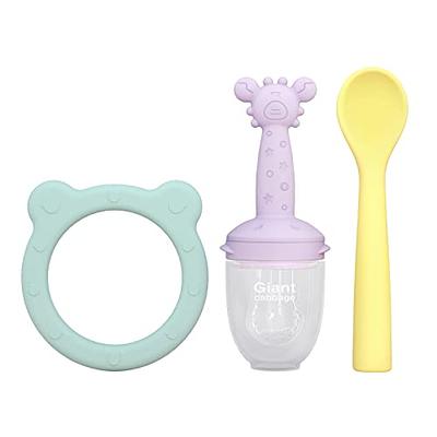 Thyseed Baby Fruit Feeder with Pouch Silicone Infant Solid Food Vegetable  Purees Feeding Feeders for Babies Boy Girl Brown 4+ and 7+ Months Set -  Yahoo Shopping