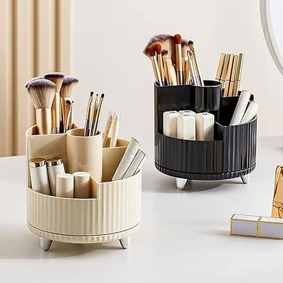 Makeup Brush Holder Organizer,360 Rotating Pencil Pen Holder Cup,5 Slot  Make Up Brushes Cup,desk Accessories