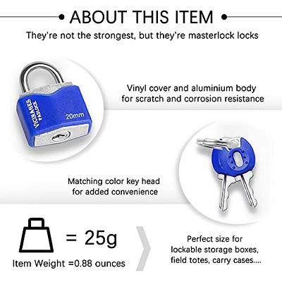 3pcs Small Locks with Keys, Multicolor Luggage Padlocks Mini Suitcase Keyed Lock Metal Padlocks for Bag Box Diary Storage Cabinet School Gym