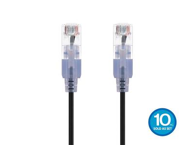 Monoprice Cat6 1ft Blue Patch Cable UTP 24AWG 550MHz Pure Bare Copper  Snagless RJ45 Fullboot Series Ethernet Cable