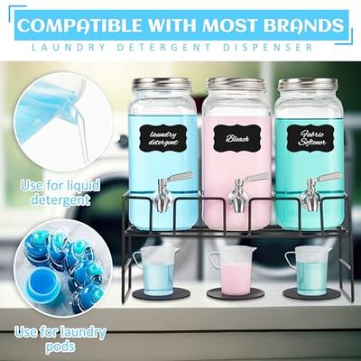 Refillable Laundry Detergent Dispenser Liquid Or Powder Detergent Bottle  With Measuring Cup Leak Proof Washing Powder Container