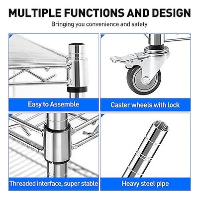 Himimi 6-Tier Wire Shelving Unit Free Standing Shelf Metal Storage Shelves Heavy Duty Organizer Rack for Garage Kitchen Living Room Bathroom